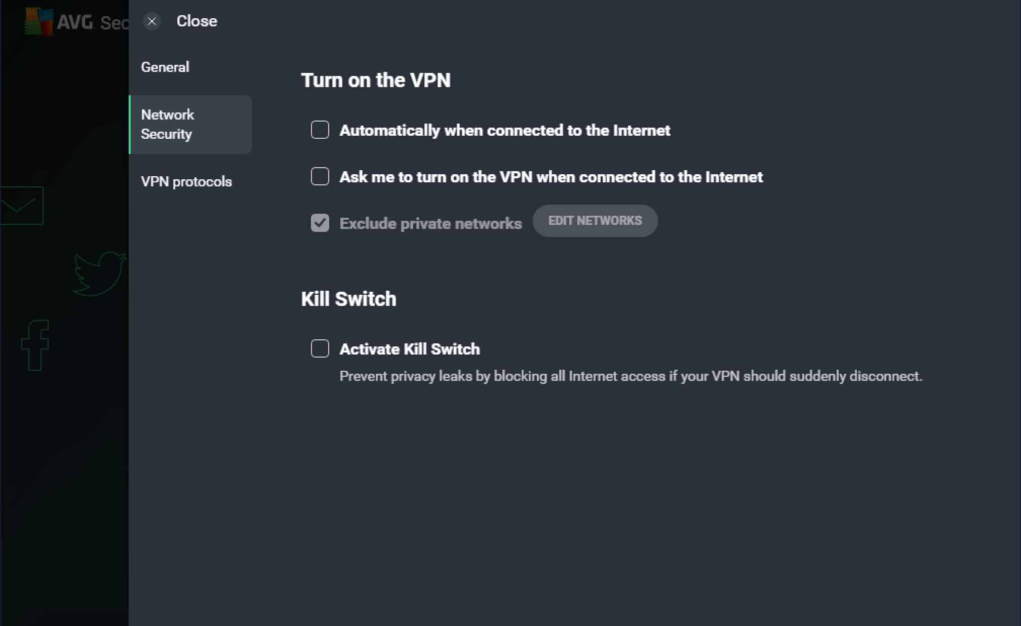 AVG - App - Settings