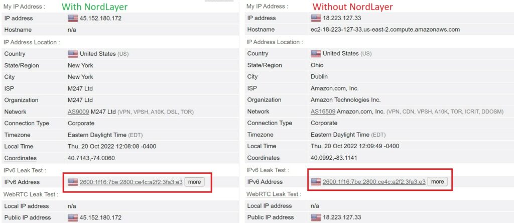 nordlayer ipv6 leak