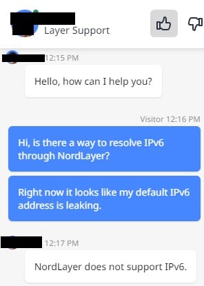 nordlayer support ipv6