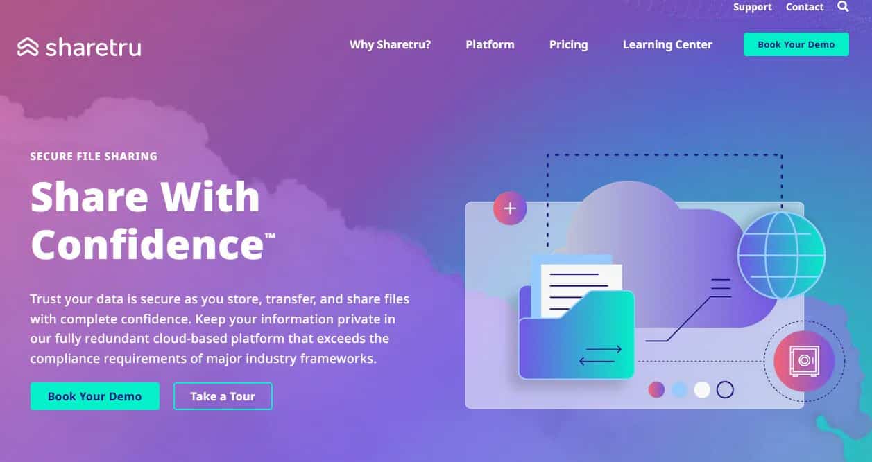 Screenshot of Sharetru home page