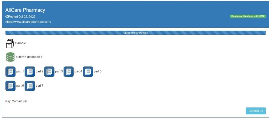 allcare pharmacy ransomware