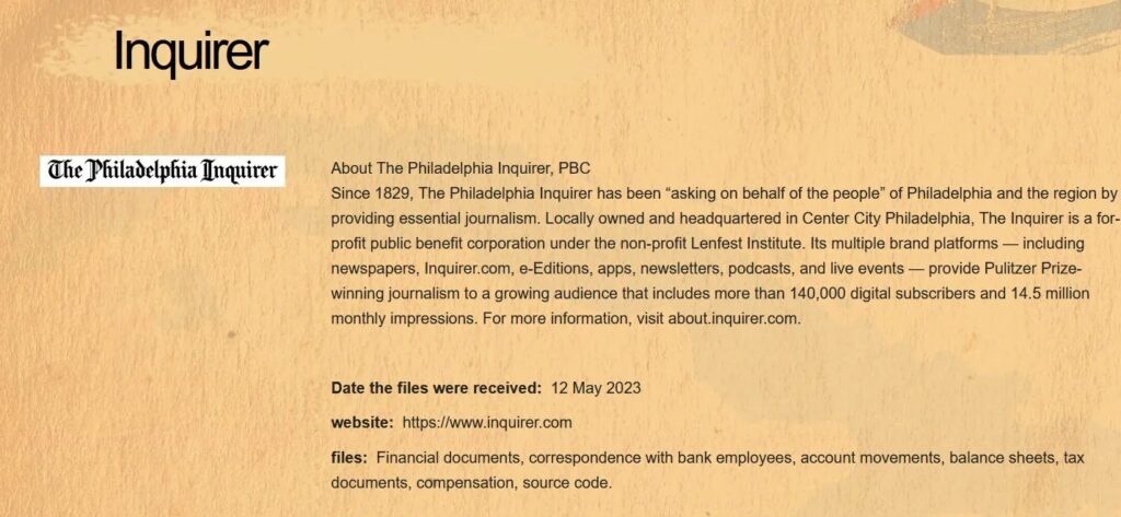 philadelphia inquirer cuba ransomware