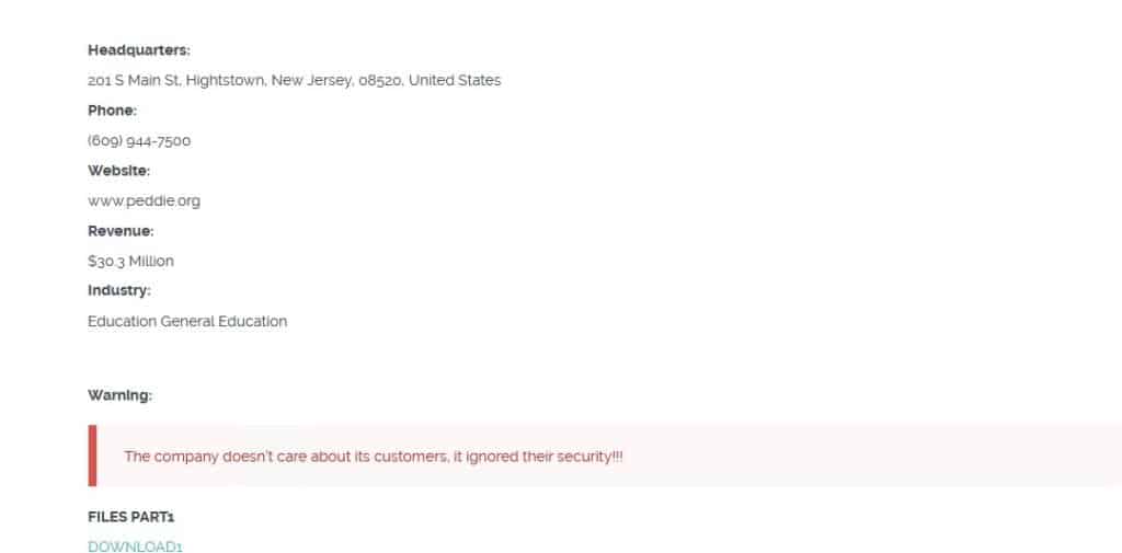 peddie school ransomware