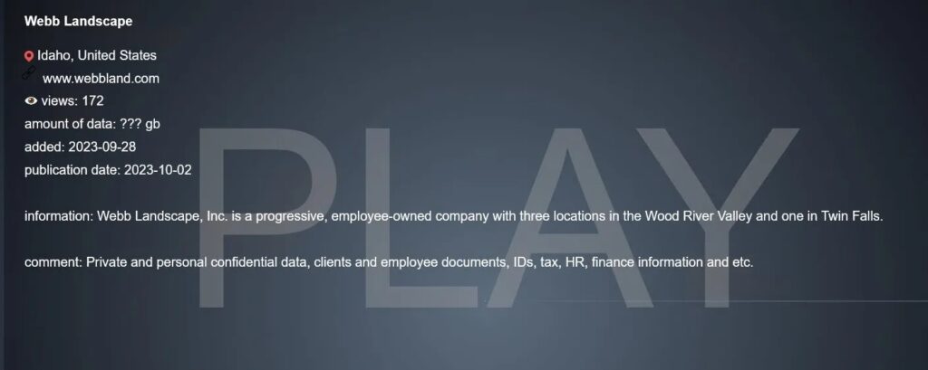 webb landscape ransomware