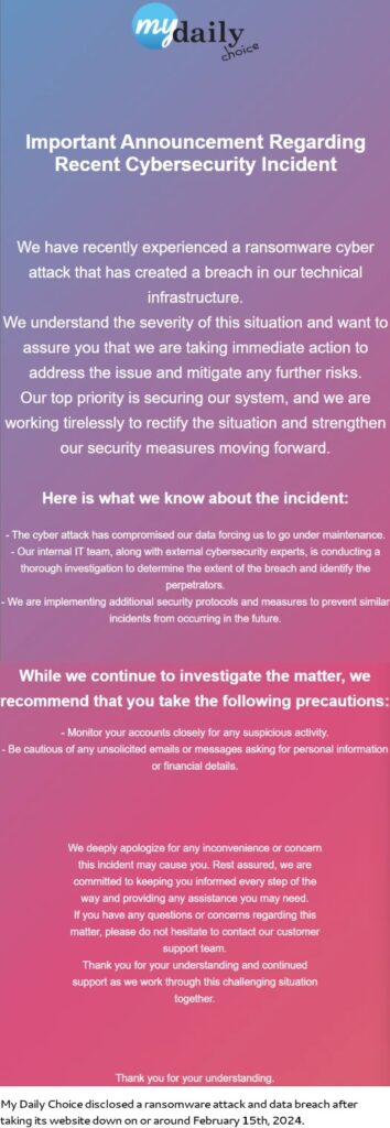 my daily choice ransomware