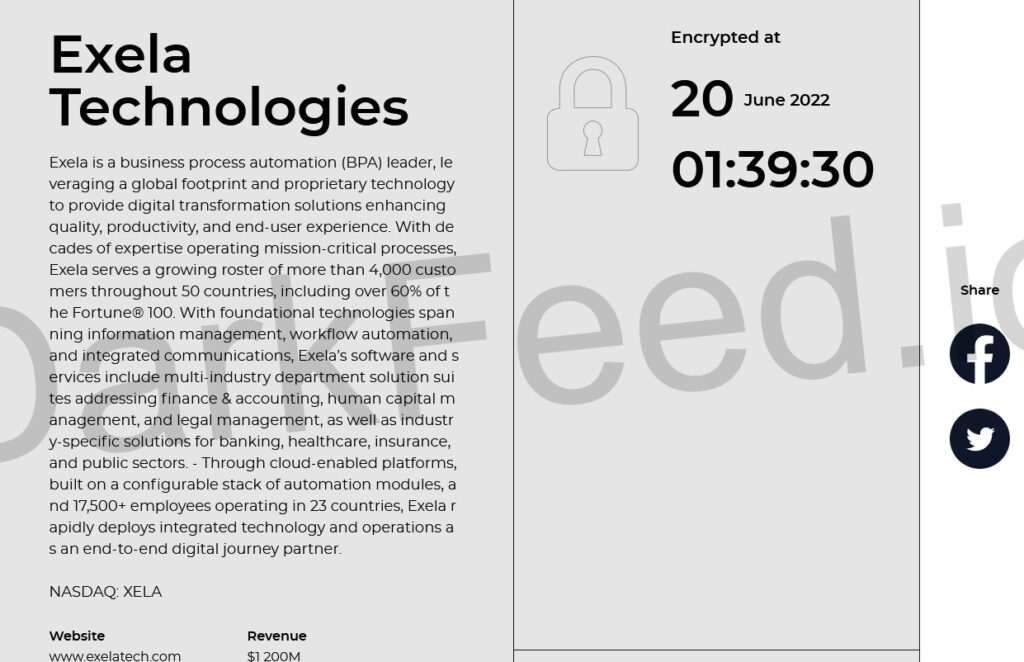 exela technologies ransomware