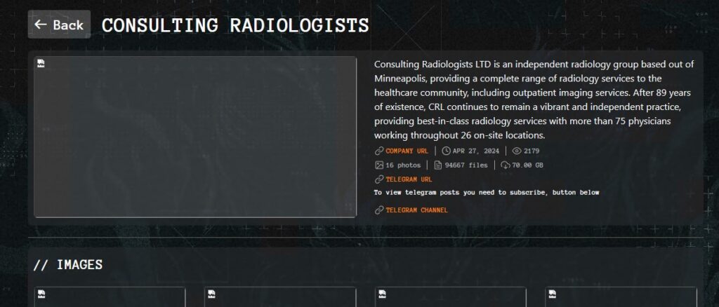 consulting radiologists qilin ransomware