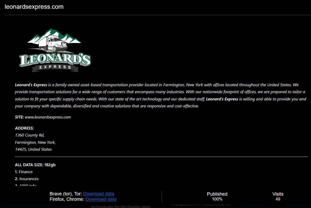 leonard's express ransomware