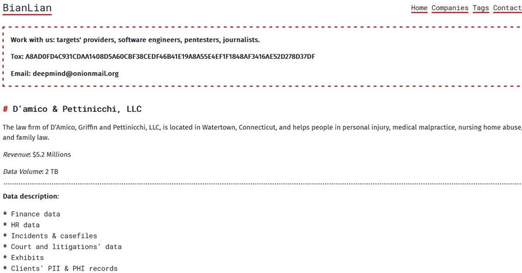 d'amico and pettinicchi ransomware