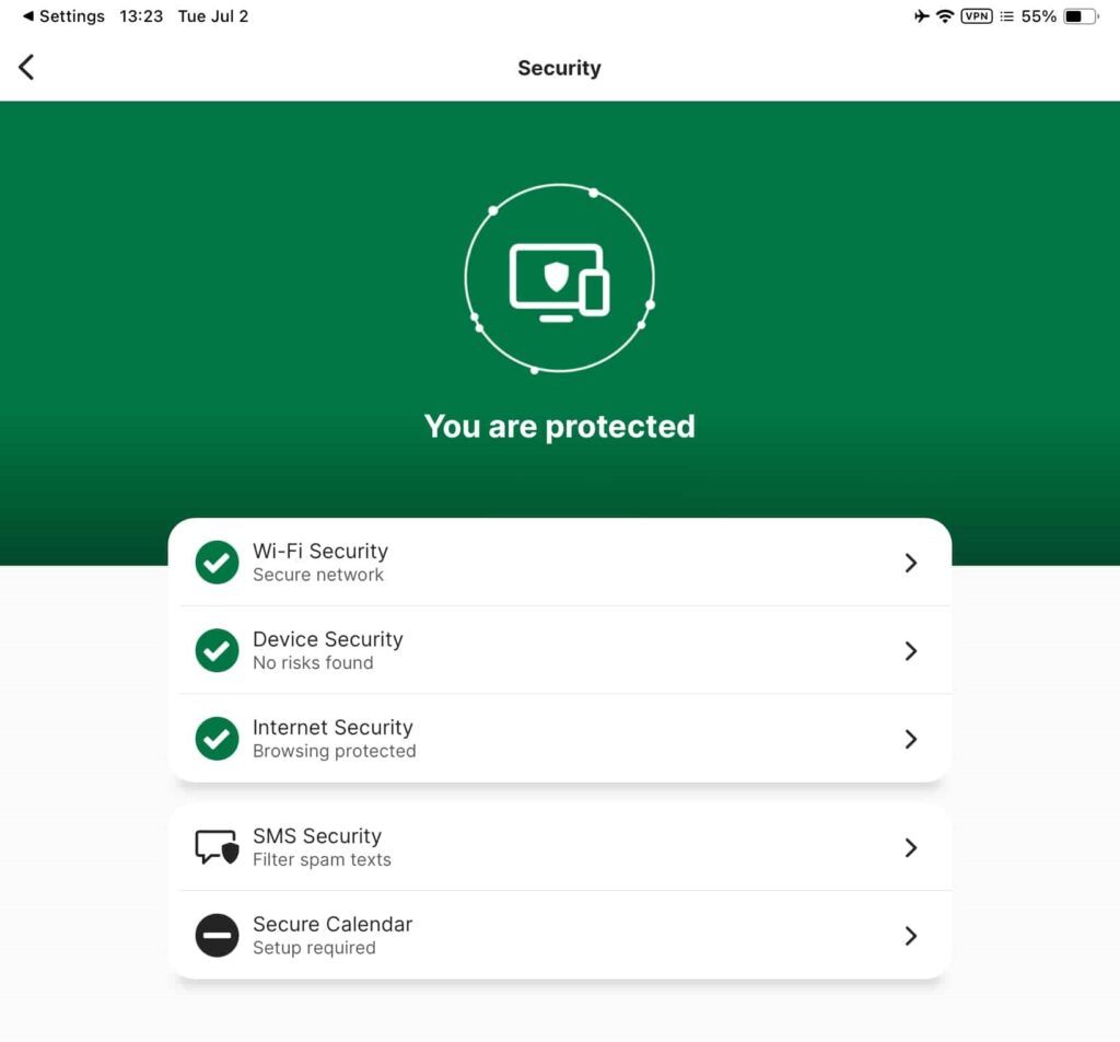 Norton app screenhsot 1