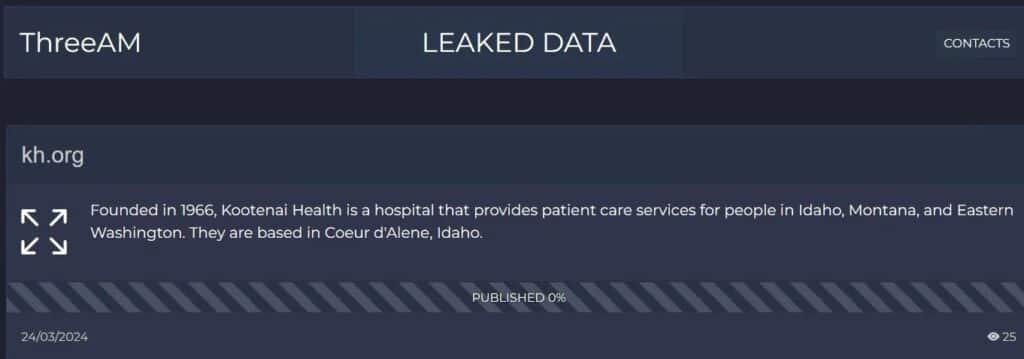 kootenai health ransomware