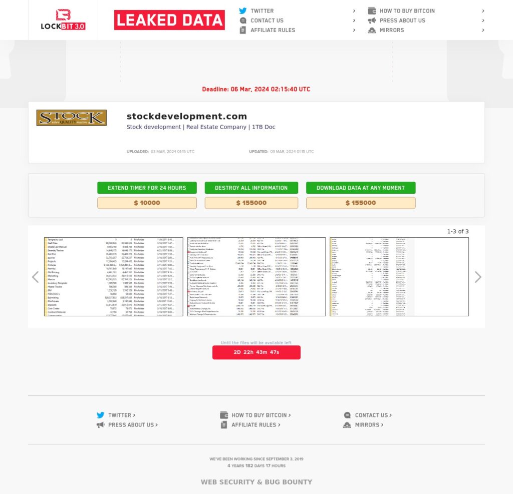 stock development ransomware lockbit